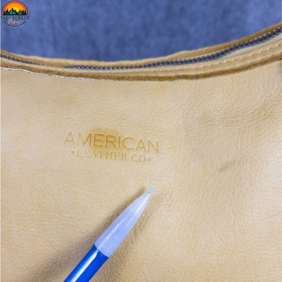 American Leather Co Hobo Bag Yellow Inner Outer Pockets Cottagecore Hippie - Picture 16 of 16